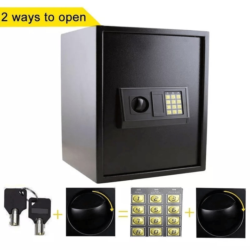 Home Digital Electronic Keypad Lock Depository Safe Box Steel Security Gun Lock Compact Durable 4