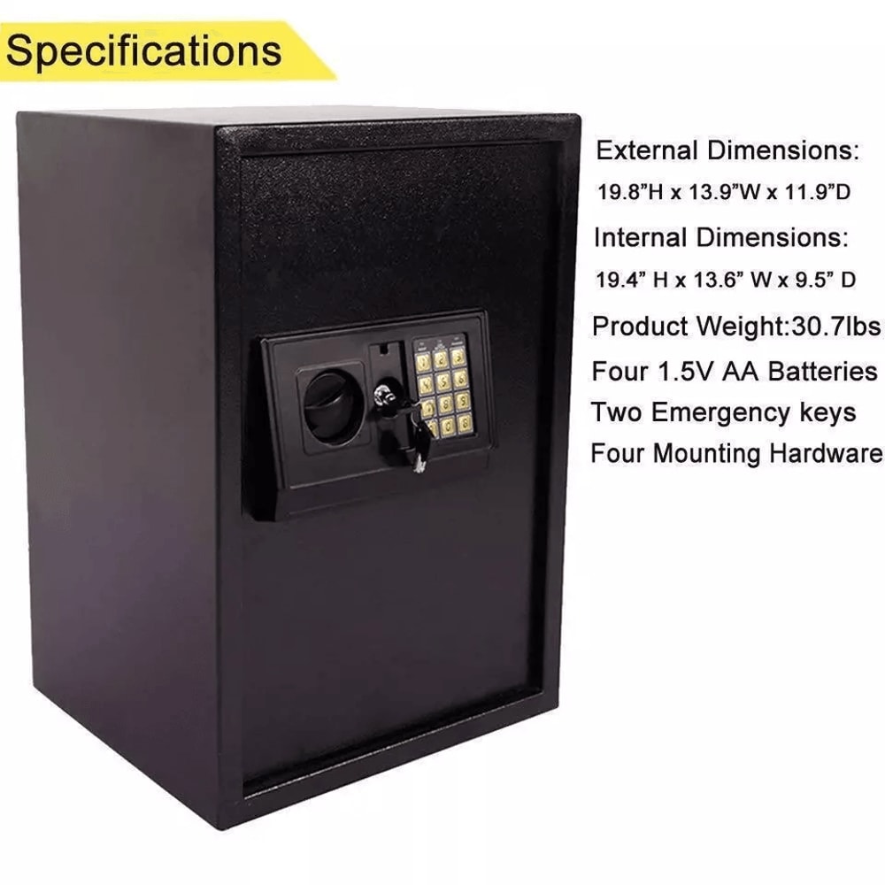 Home Digital Electronic Keypad Lock Depository Safe Box Steel Security Gun Lock Compact Durable 1