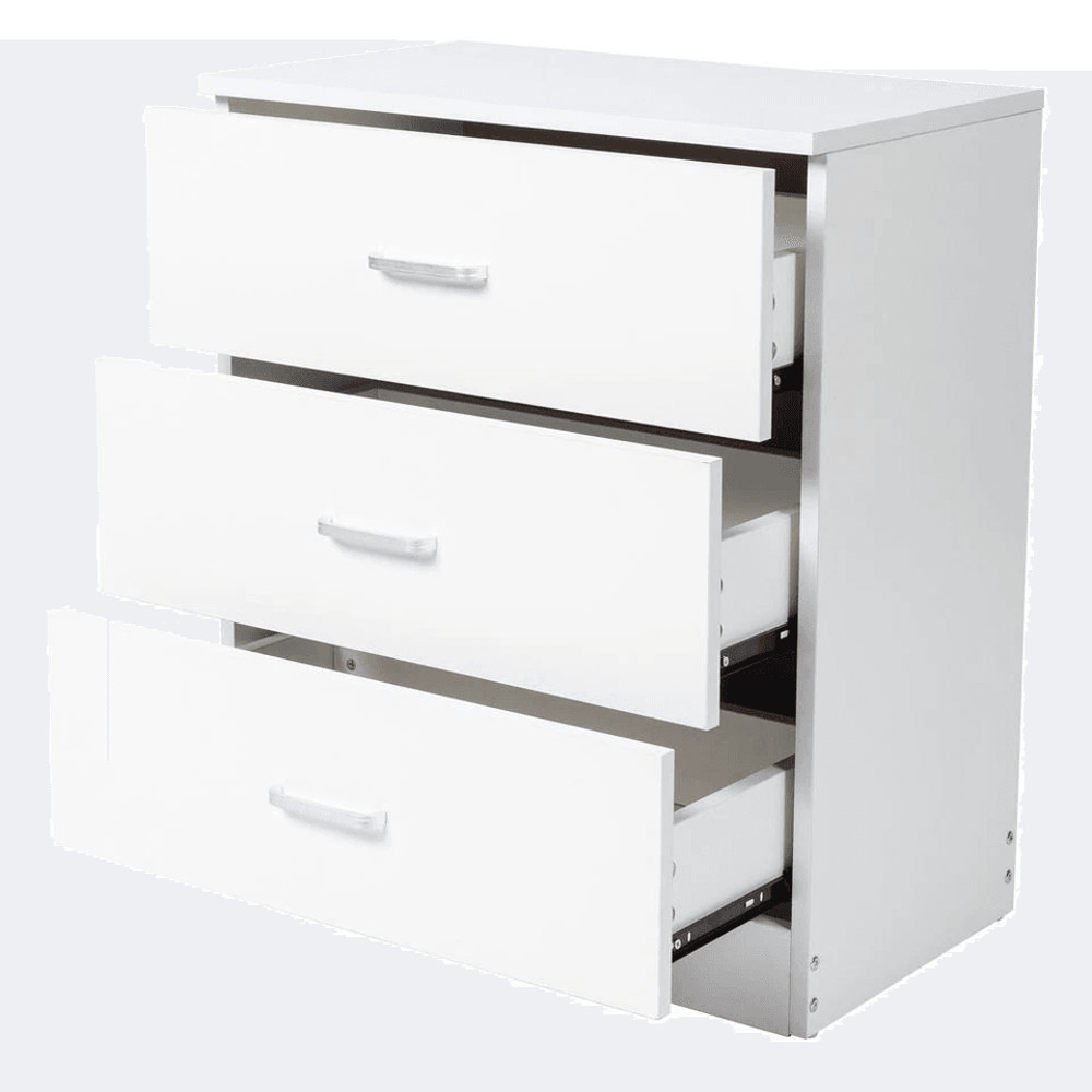 Wooden Nightstand With 3 Drawers Bedside Table Accent For Bedroom Storage Chest Of Dresser Durable 3