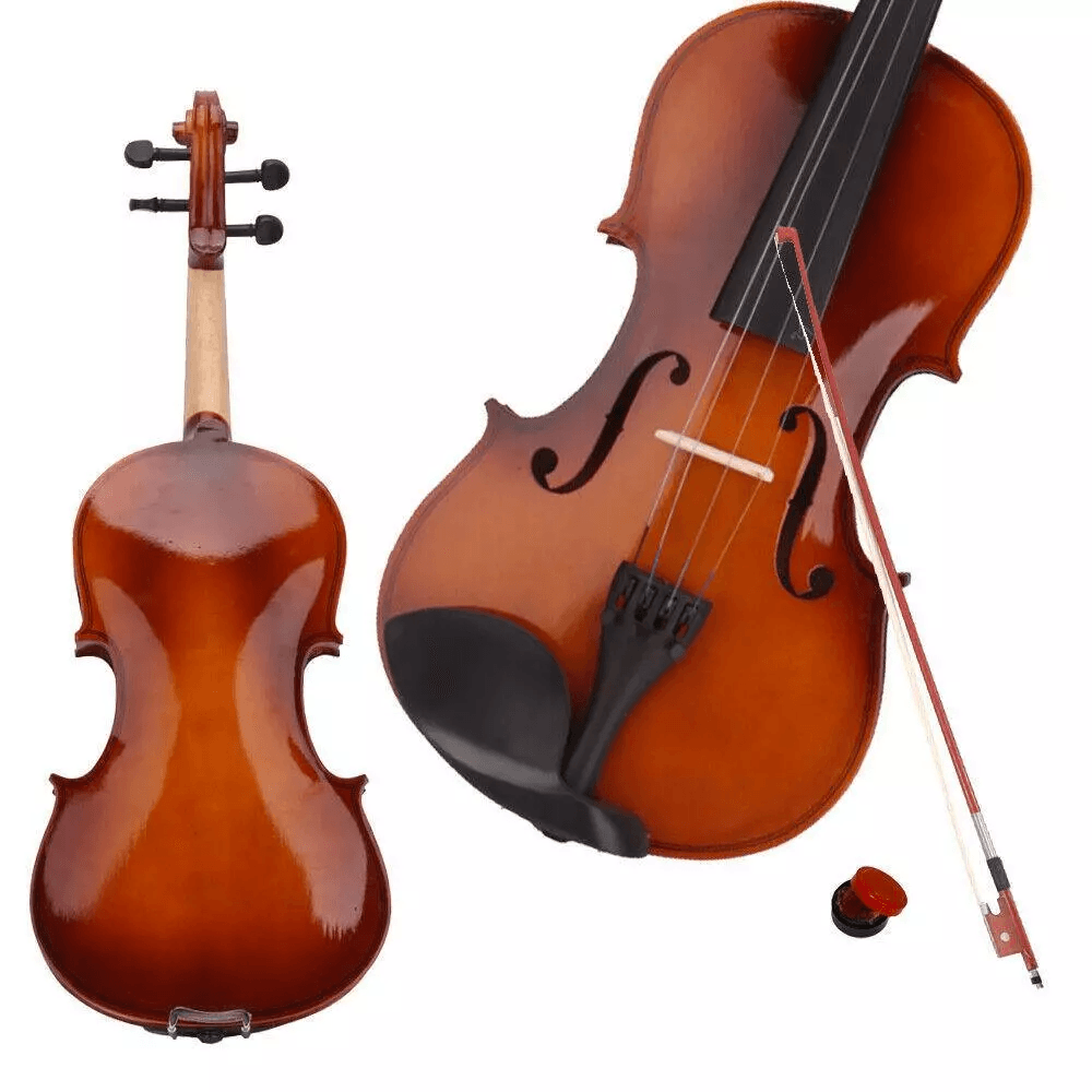 New Natural Acoustic Violin Set With Case Bow Rosin 0