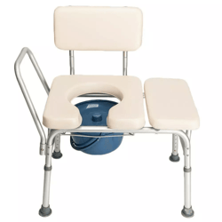 toilet chair adjustable shower commode seat with anti-slip rubber feet, durable aluminum adult potty stool for elderly