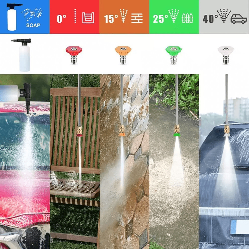 Powerful Electric Pressure Washer With Nozzles  Adjustable Telescopic Handle 2