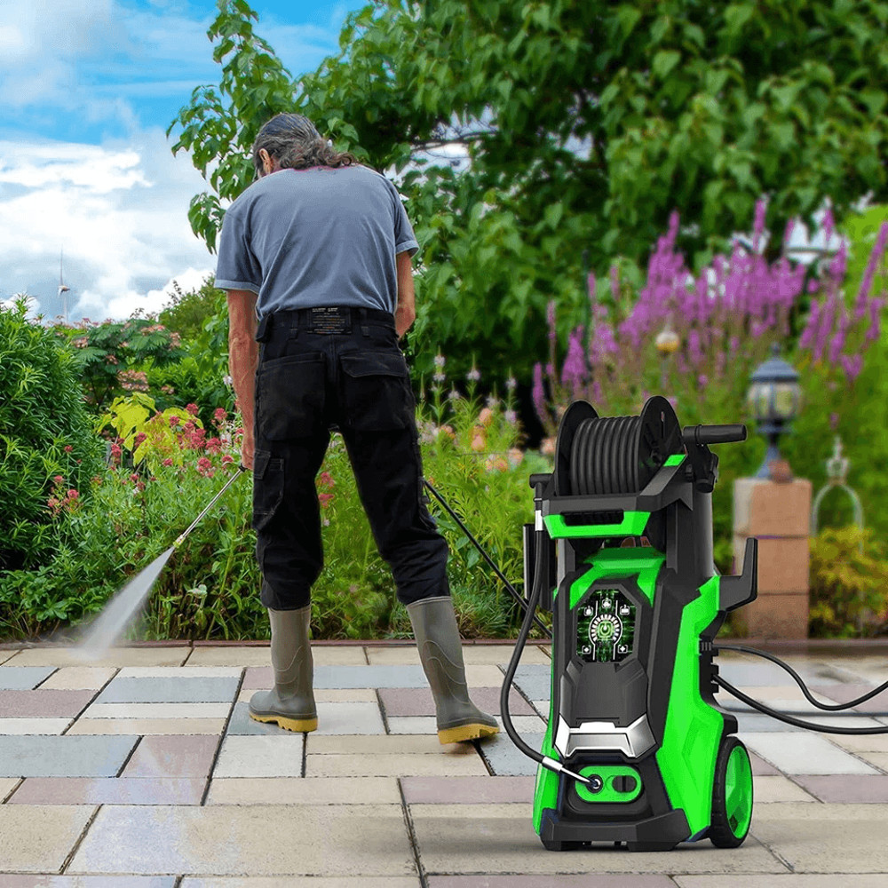 Powerful Electric Pressure Washer With Nozzles  Adjustable Telescopic Handle 1