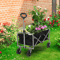Heavy Duty Collapsible Folding Wagon Cart Black Steel Frame Oxford Fabric Ideal For Garden Beach C 1