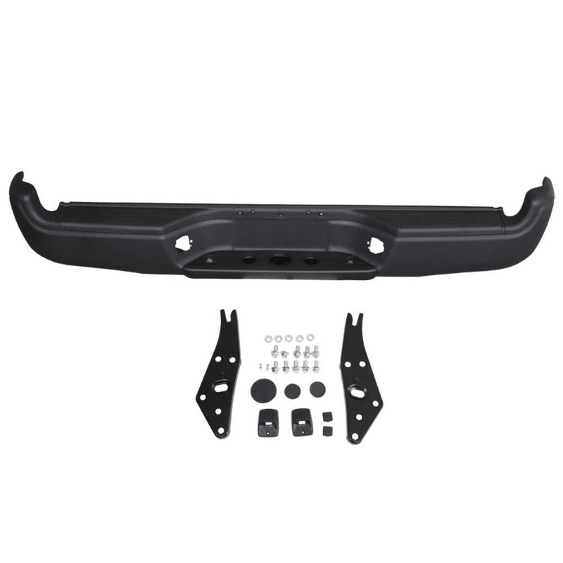 HeavyDuty Steel Rear Bumper Assembly Fits Tacoma Black Finish Direct Replacement 2