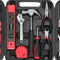 136pcs Red Household Tool Kit With Case Complete Mechanics Tool Set For Home Repairs DIY Projects 7