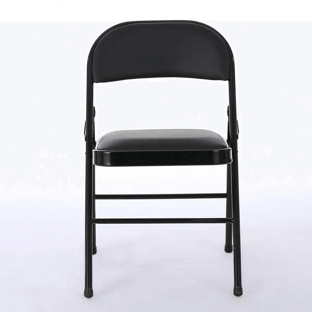 Home Dinner Fabric Padded Seat Metal Frame Folding Chairs Portable SpaceSaving Comfortable Dining S 4