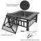 Multifunctional Fire Pit BBQ Square Table For Backyard Wood Burning Fireplace Outdoor Heating 3