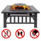 Multifunctional Fire Pit BBQ Square Table For Backyard Wood Burning Fireplace  Outdoor Heating 0