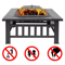 Multifunctional Fire Pit BBQ Square Table For Backyard Wood Burning Fireplace Outdoor Heating 0