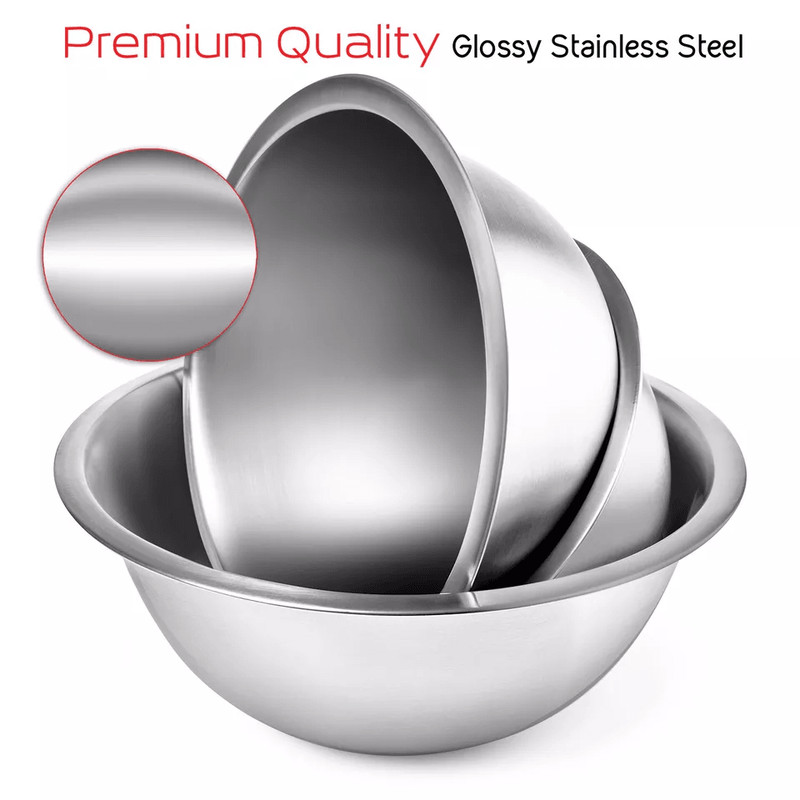 Premium Stainless Steel Mixing Bowls With Measuring Tools Ideal For Cooking  Baking 3