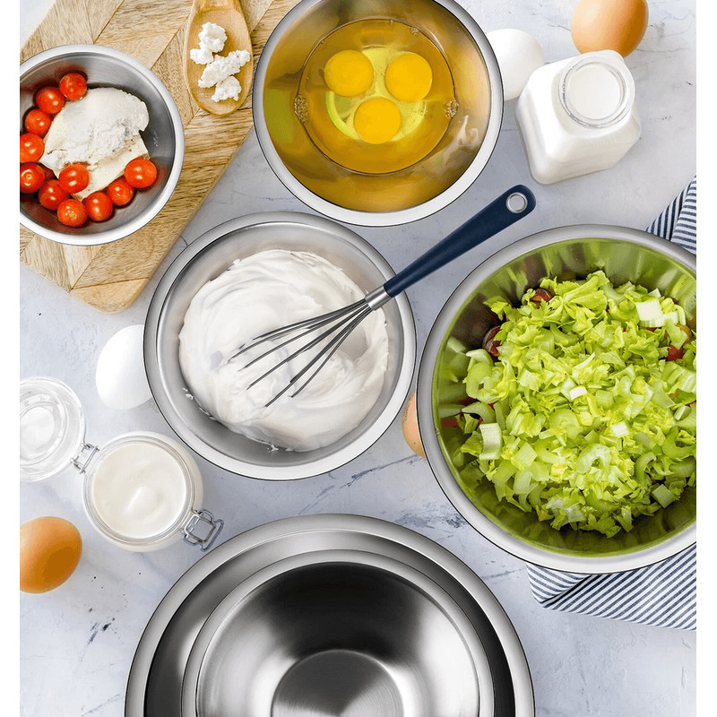 Premium Stainless Steel Mixing Bowls With Measuring Tools Ideal For Cooking  Baking 2