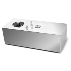 aluminum racing/drift fuel cell gas tank with cap & level sender, lightweight universal fuel reservoir for performance