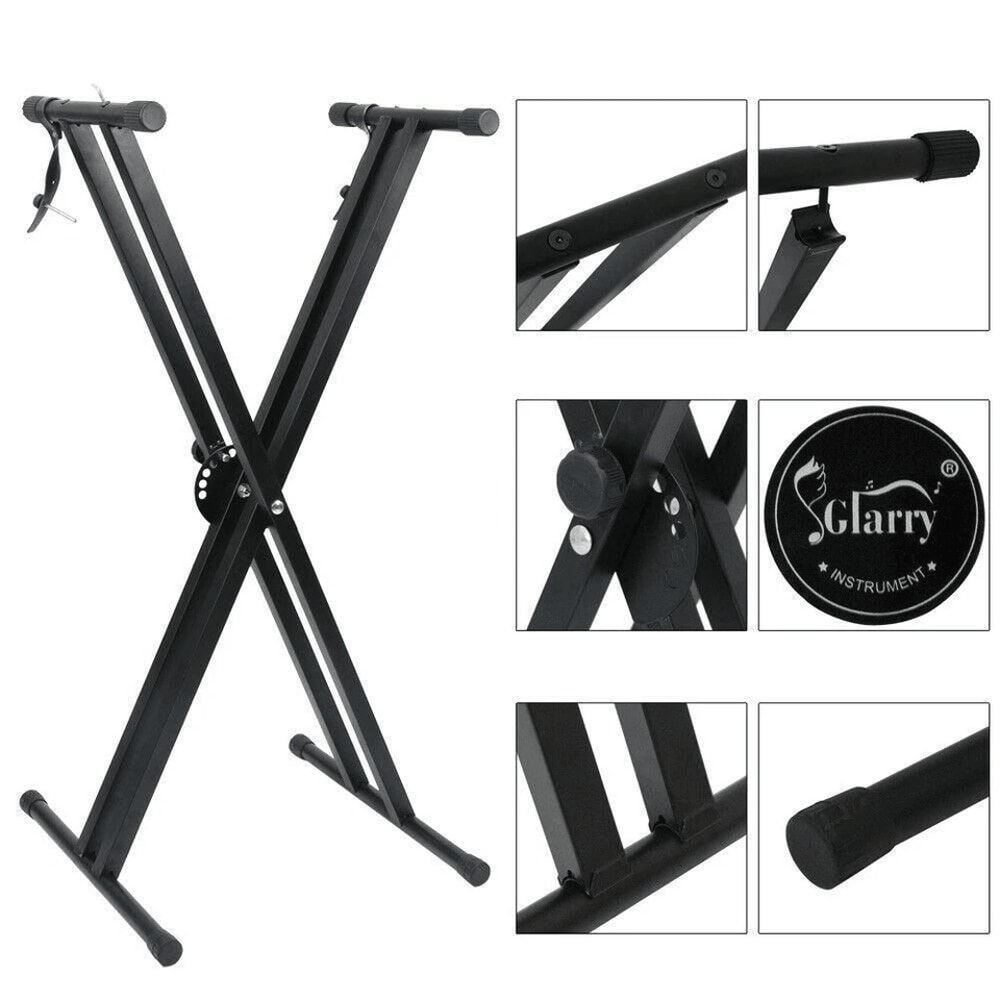 Electric Keyboard Piano Stand Dual XBrace HeavyDuty Adjustable Double Tube Folding Stand For Digit 2