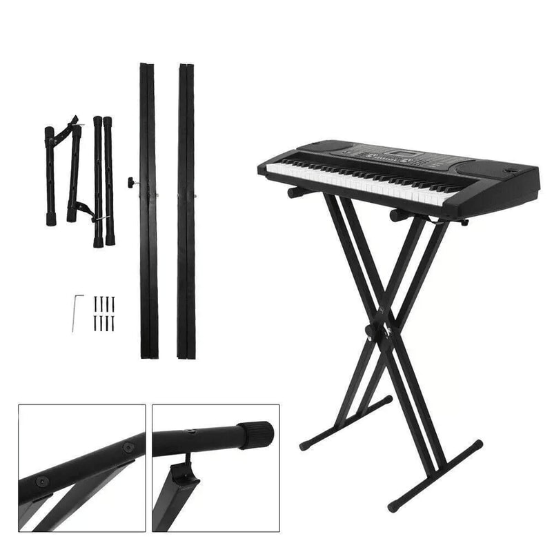 Electric Keyboard Piano Stand Dual XBrace HeavyDuty Adjustable Double Tube Folding Stand For Digit 0