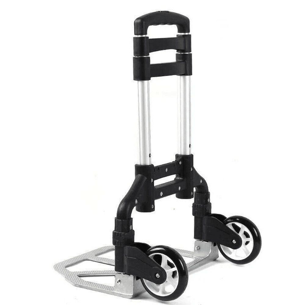 Portable Aluminium Folding Push Cart Travel Shopping Trolley Luggage With Wheels Compact And Lightw 4