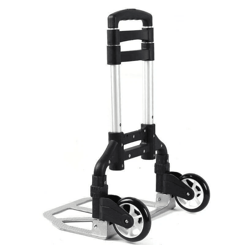 Portable Aluminium Folding Push Cart Travel Shopping Trolley Luggage With Wheels Compact And Lightw 4