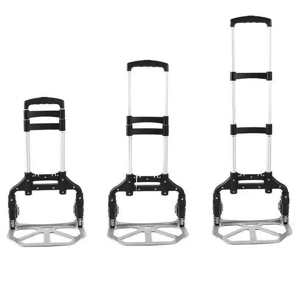 Portable Aluminium Folding Push Cart Travel Shopping Trolley Luggage With Wheels Compact And Lightw 7