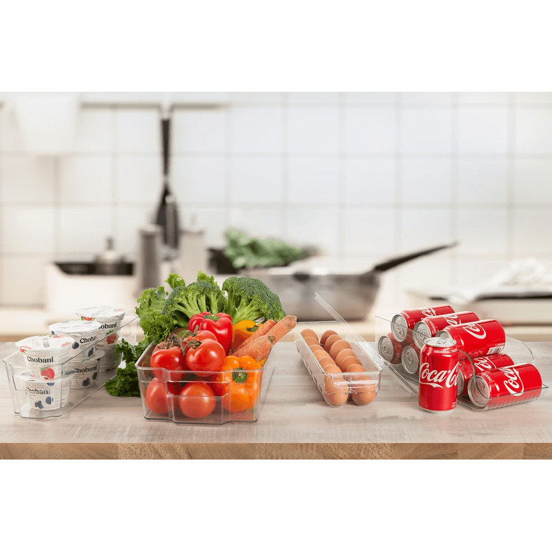 Stackable Refrigerator Organizer Bins Fridge Storage Containers Set With Magnetic Whiteboard For Ki