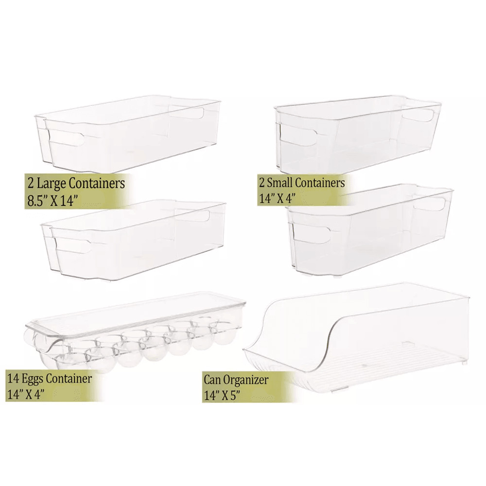 Stackable Refrigerator Organizer Bins Fridge Storage Containers Set With Magnetic Whiteboard For Ki