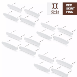 bed skirt dust ruffle pins – 16-pack double-prong holders for secure bedskirt placement