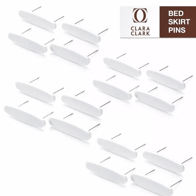 Bed Skirt Dust Ruffle Pins  16Pack DoubleProng Holders For Secure Bedskirt Placement 0