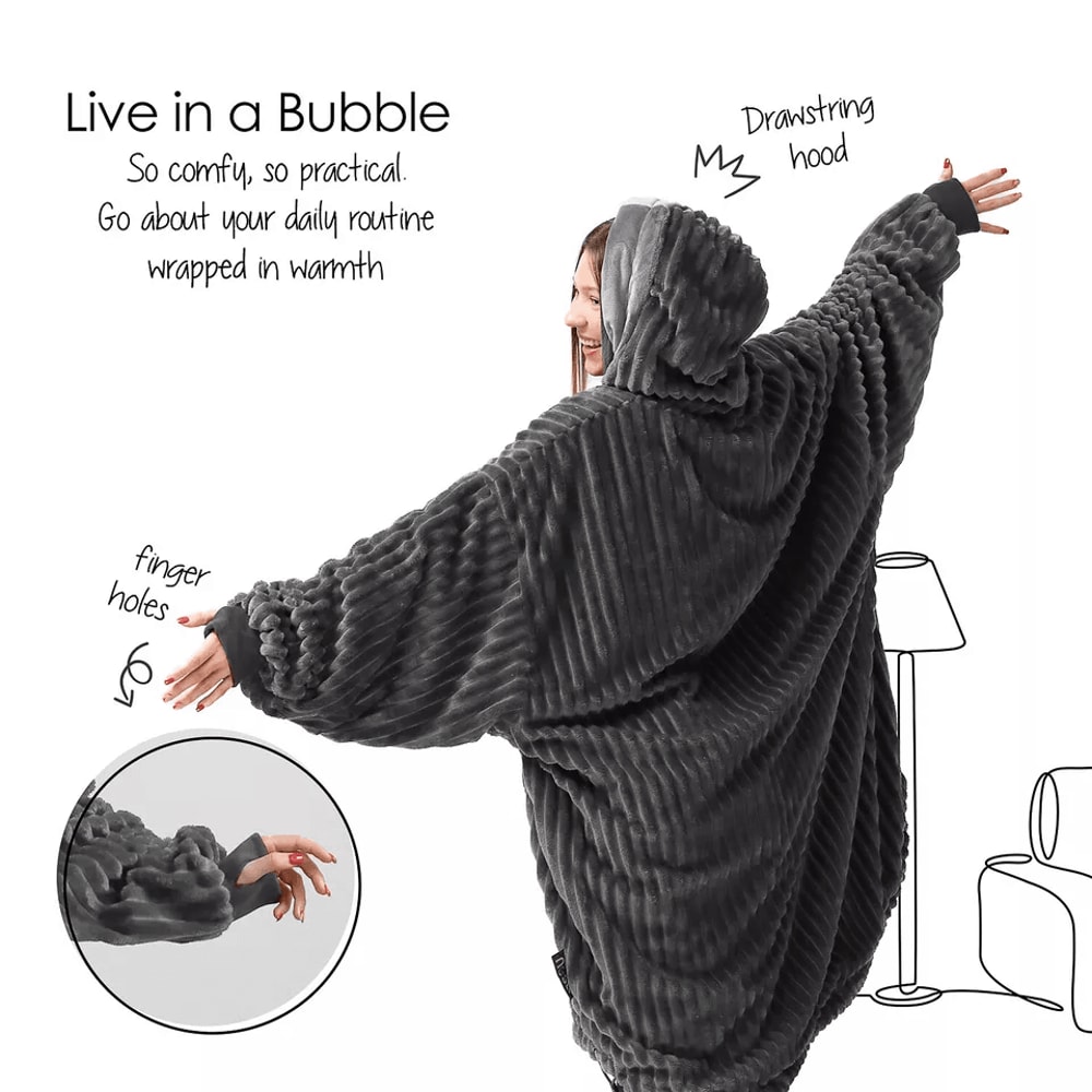 Oversized Reversible Wearable Blanket Hoodie Cozy Adult Sweatshirt For Winter Comfort 3