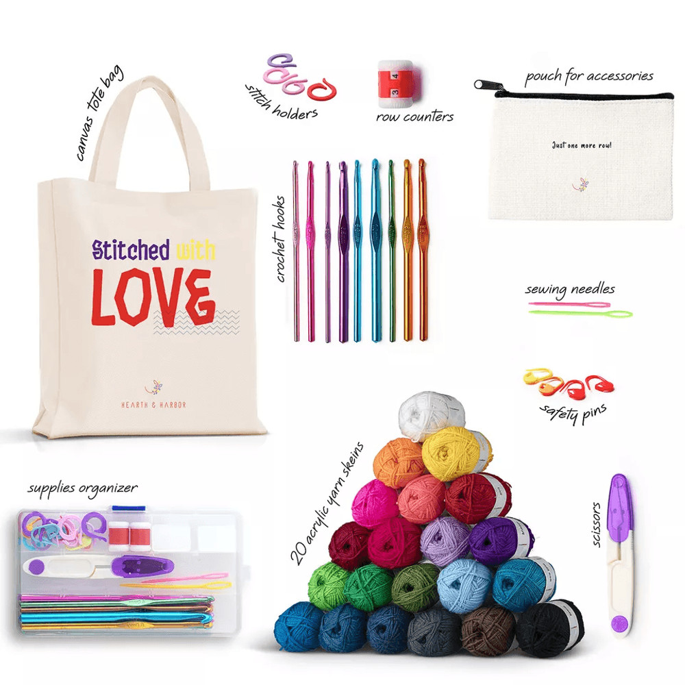 Complete Crochet Starter Set With Yarn Hooks Tools For Beginners 2