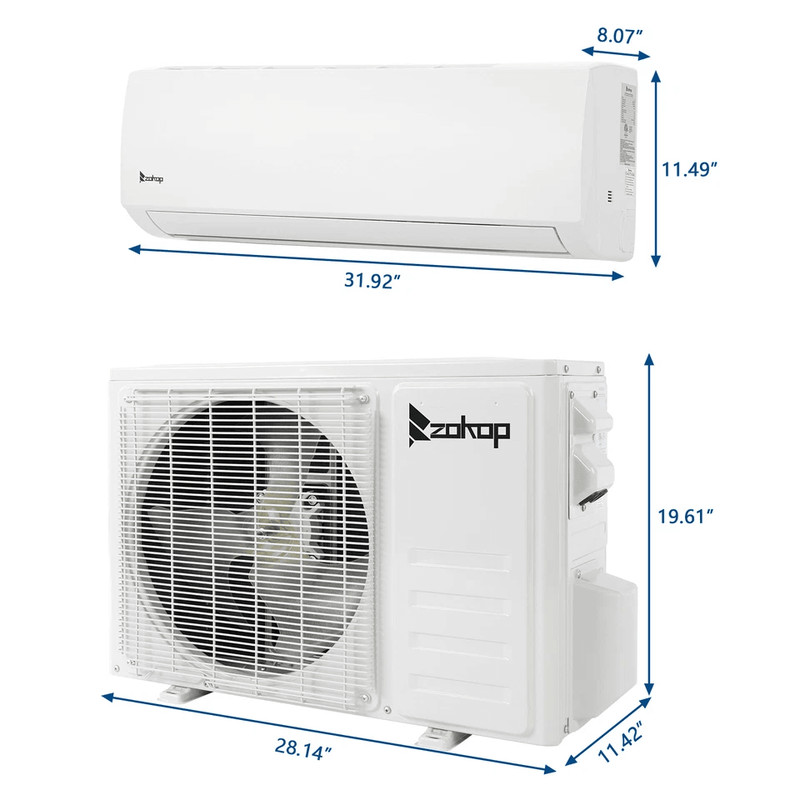 HighEfficiency BTU Ductless Mini Split AC Heat Pump SEER Inverter System 4