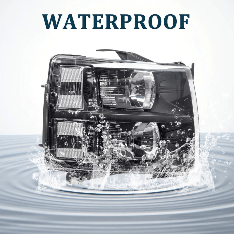 Headlights Headlamps Black Clear For 0713 Chevy Silverado 1500 2500HD 3500HD 2