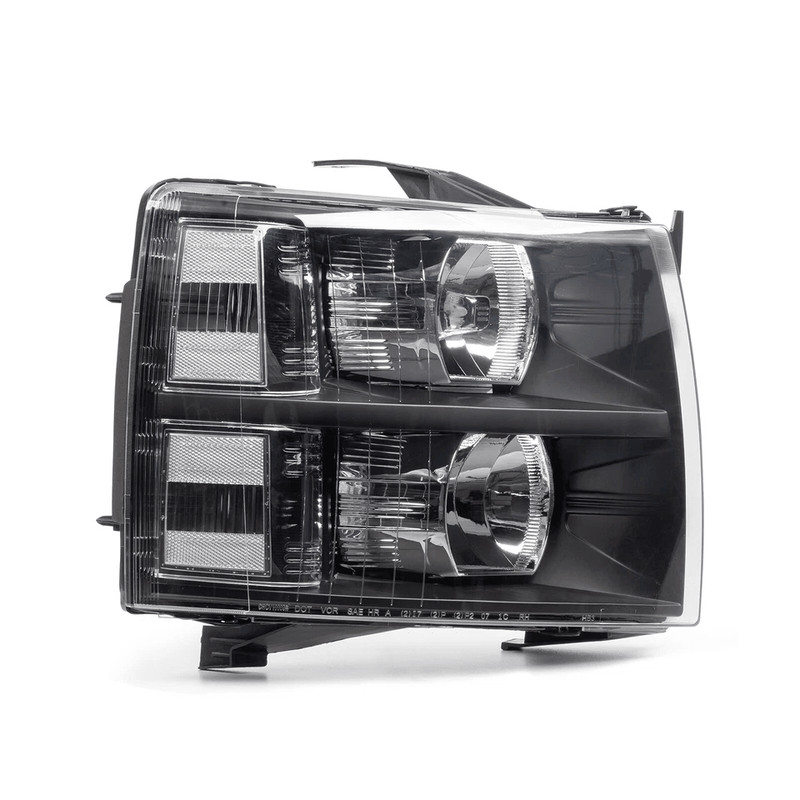 Headlights Headlamps Black Clear For 0713 Chevy Silverado 1500 2500HD 3500HD 4