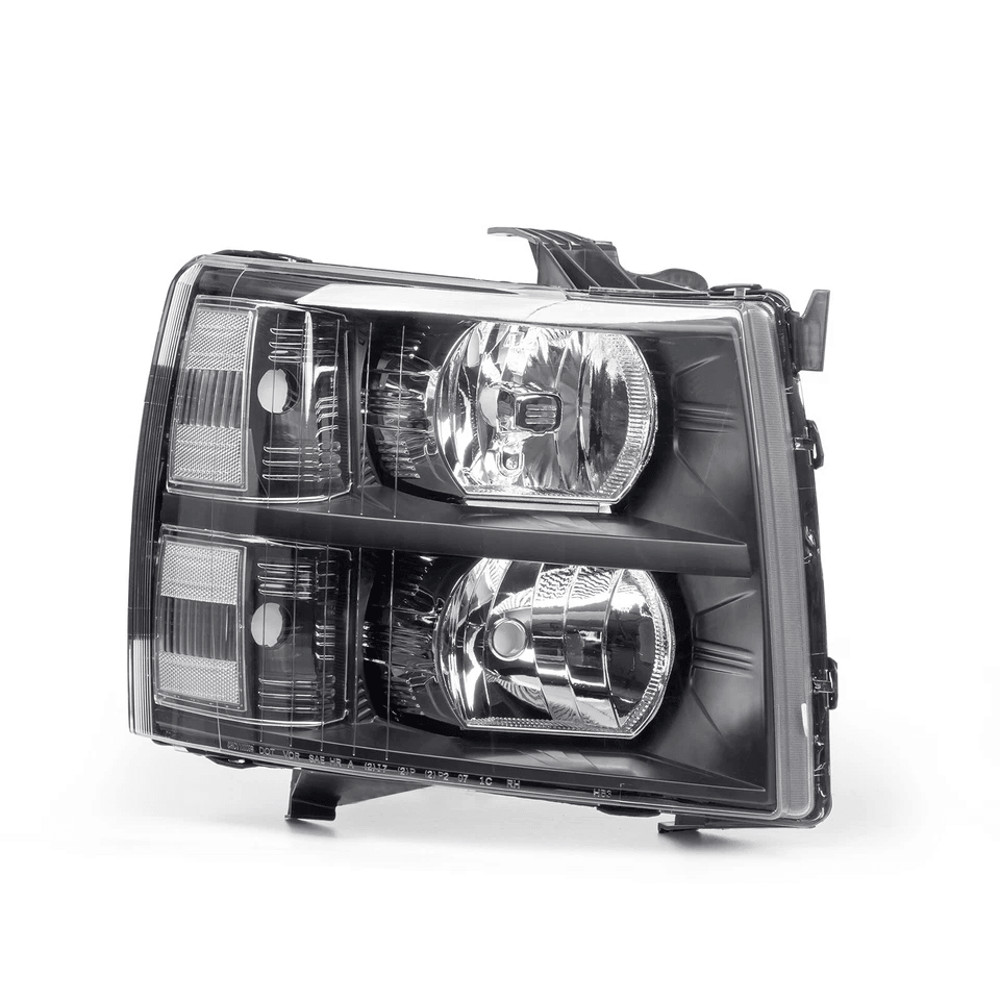 Headlights Headlamps Black Clear For 0713 Chevy Silverado 1500 2500HD 3500HD 3