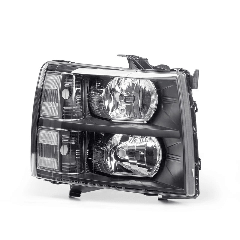 Headlights Headlamps Black Clear For 0713 Chevy Silverado 1500 2500HD 3500HD 3