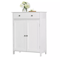 Freestanding White Wooden Storage Cupboard With Double Doors Shelves Bathroom Floor Cabinet For Ki 0