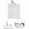 Freestanding White Wooden Storage Cupboard With Double Doors Shelves Bathroom Floor Cabinet For Ki 5