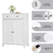 Freestanding White Wooden Storage Cupboard With Double Doors Shelves Bathroom Floor Cabinet For Ki 6
