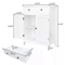 Freestanding White Wooden Storage Cupboard With Double Doors Shelves Bathroom Floor Cabinet For Ki 8