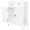 Freestanding White Wooden Storage Cupboard With Double Doors Shelves Bathroom Floor Cabinet For Ki 3