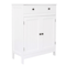 Freestanding White Wooden Storage Cupboard With Double Doors Shelves Bathroom Floor Cabinet For Ki 7