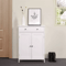 Freestanding White Wooden Storage Cupboard With Double Doors Shelves Bathroom Floor Cabinet For Ki 1