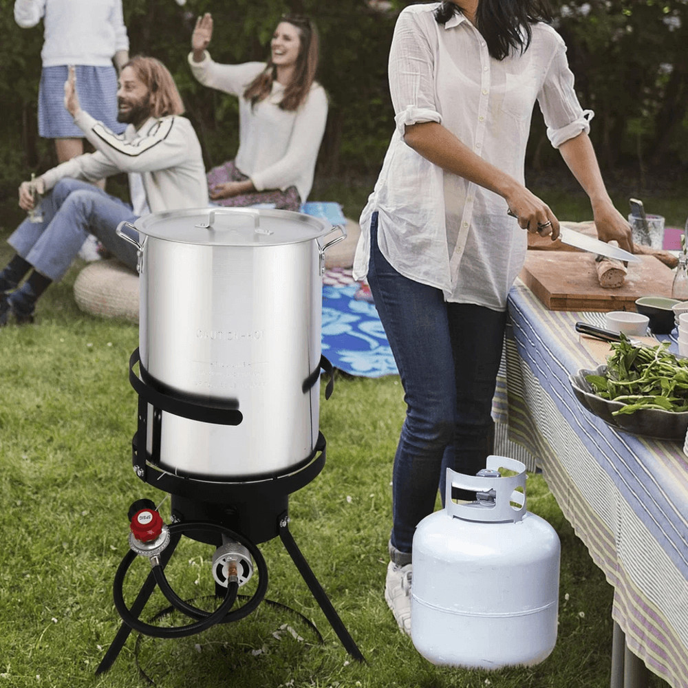 Gas Turkey Fryer Outdoor Propane Cooker With Aluminum Pot  Basket 3