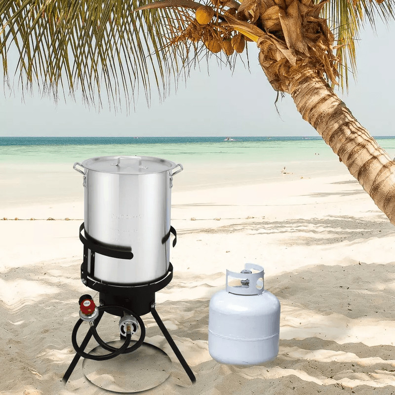 Gas Turkey Fryer Outdoor Propane Cooker With Aluminum Pot  Basket 2