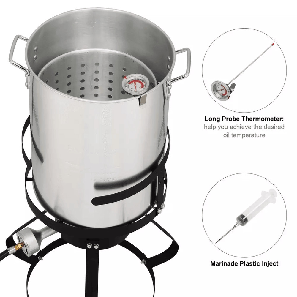 Gas Turkey Fryer Outdoor Propane Cooker With Aluminum Pot  Basket 1