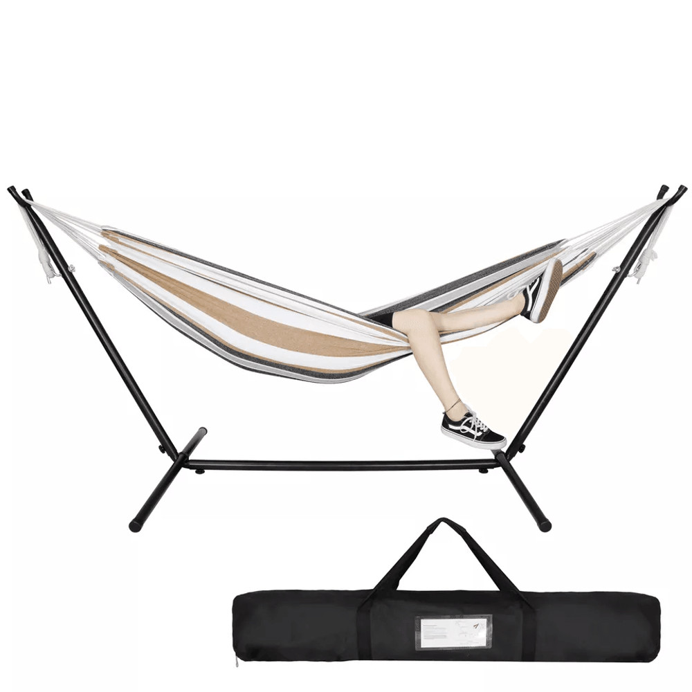 HeavyDuty 2 Person Hammock With 9FT Steel Stand  Portable Double Hammock Bed For Patio Garden And T 3