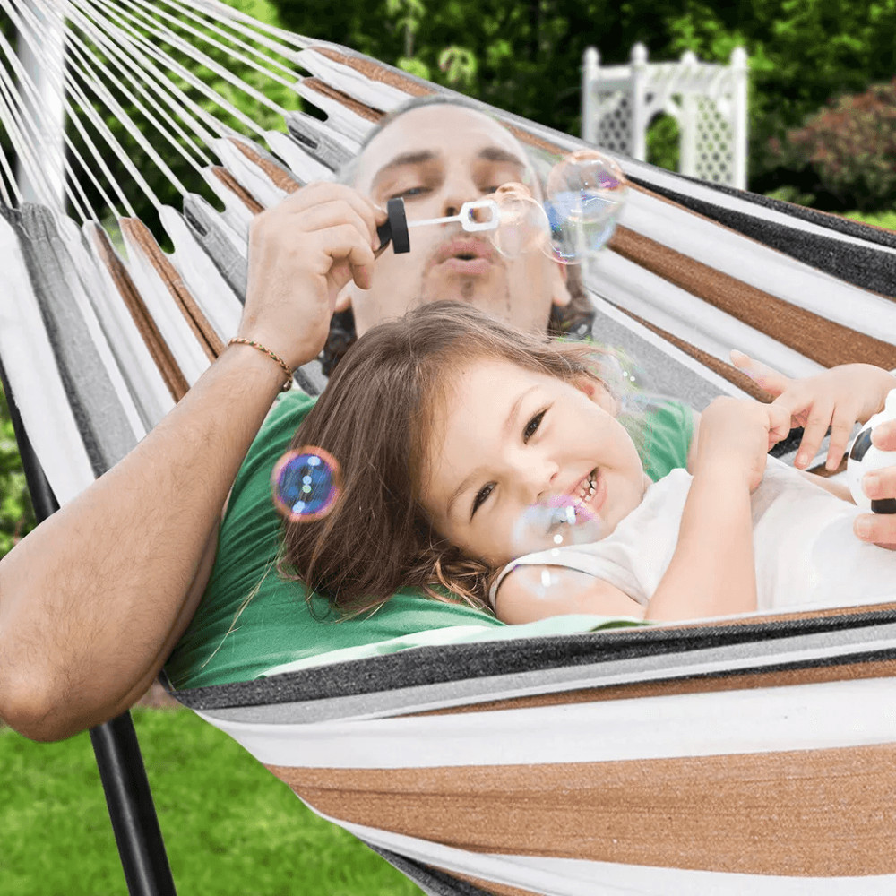 HeavyDuty 2 Person Hammock With 9FT Steel Stand  Portable Double Hammock Bed For Patio Garden And T 2