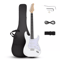 Glarry White Strings Electric Guitar Right Handed With Gig Bag Strap Cord Lightweight Body Rosewoo 0