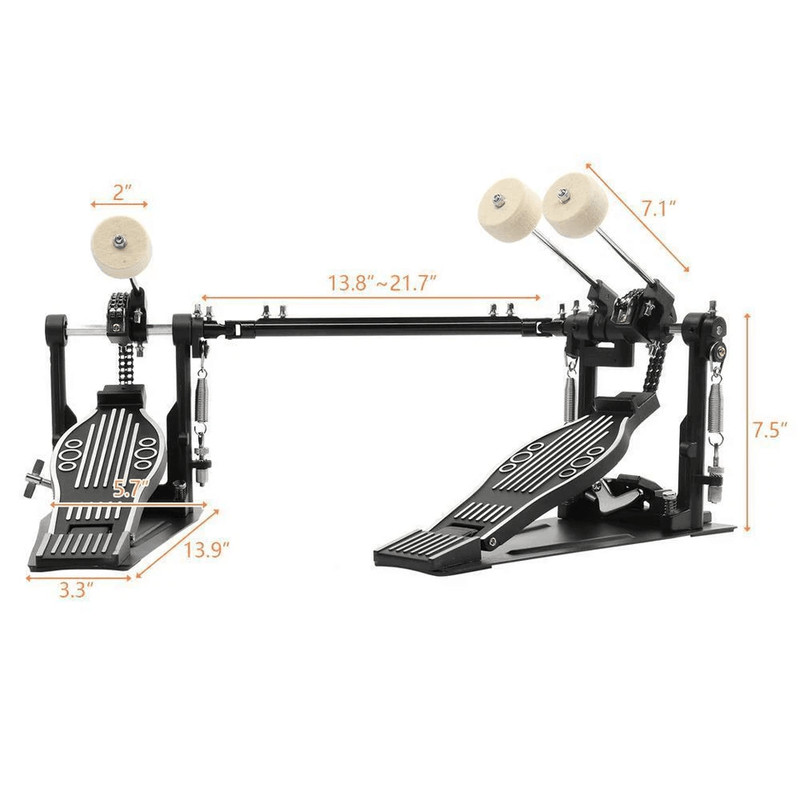Professional Double Kick Drum Pedal Sturdy Metal Design With QuickRelease Clamp HighSpeed Double Pe