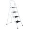 4 Step Folding Ladder With Handgrip AntiSlip Wide Pedals 330lbs Capacity Sturdy Steel Step Stool F 2