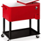 HeavyDuty Quart Rolling Ice Chest On Wheels For Patio Party Bar Drink Cooler Cart With Bottom Shelf