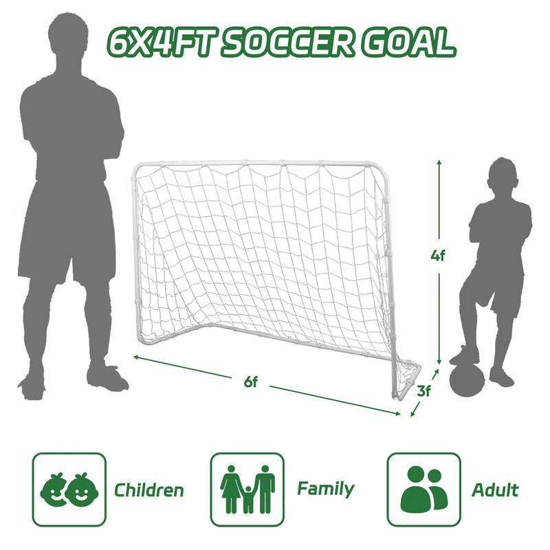 Portable Kids Soccer Goals Metal Frame Backyard Practice Nets 6